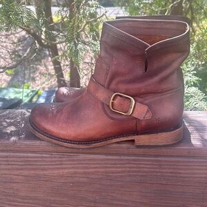 FRYE Veronica Booties. Color: Redwood. Never worn